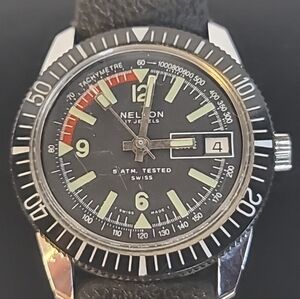 Vintage 1970's Nelson Lord Nelson 5 ATM Diver w/Patina, Runs SOLD FOR PARTS